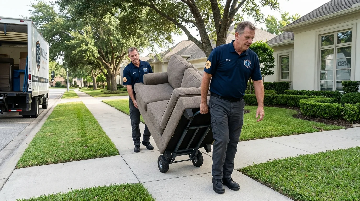 Local residential moving crew loading furniture in Snow Hill, MD
